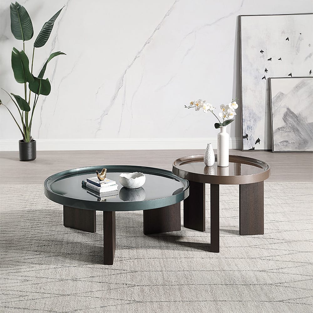 ACME Furniture - Lakita - End Table - Dark Blond High Gloss & Smoked Oak  - LV04406 view 5