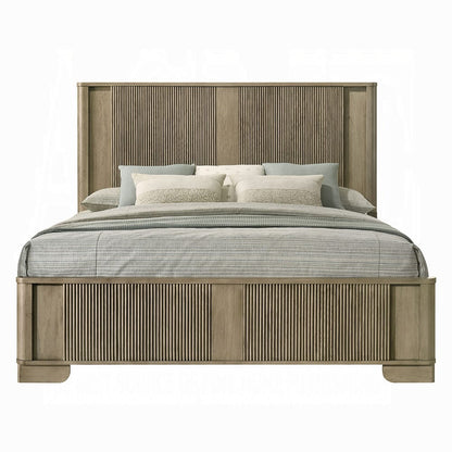 ACME Furniture - Lakkari - Eastern King Bed w/LED - Antique Oak - BD04871EK view 2