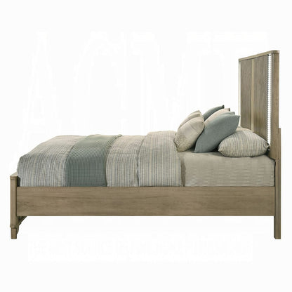 ACME Furniture - Lakkari - Eastern King Bed w/LED - Antique Oak - BD04871EK view 3