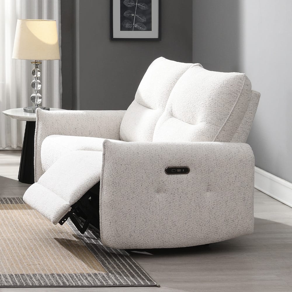 ACME Furniture - Lalisa - Power Motion Loveseat  w/USB Port  - Cream Chenille - LV04781 view 8
