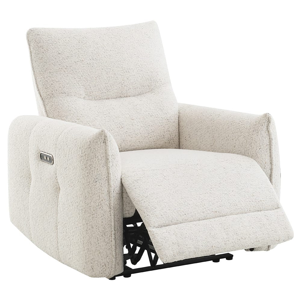 ACME Furniture - Lalisa - Power Motion Recliner  w/USB Port  - Cream Chenille - LV04782 view 3