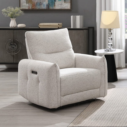 ACME Furniture - Lalisa - Power Motion Recliner  w/USB Port  - Cream Chenille - LV04782 view 8