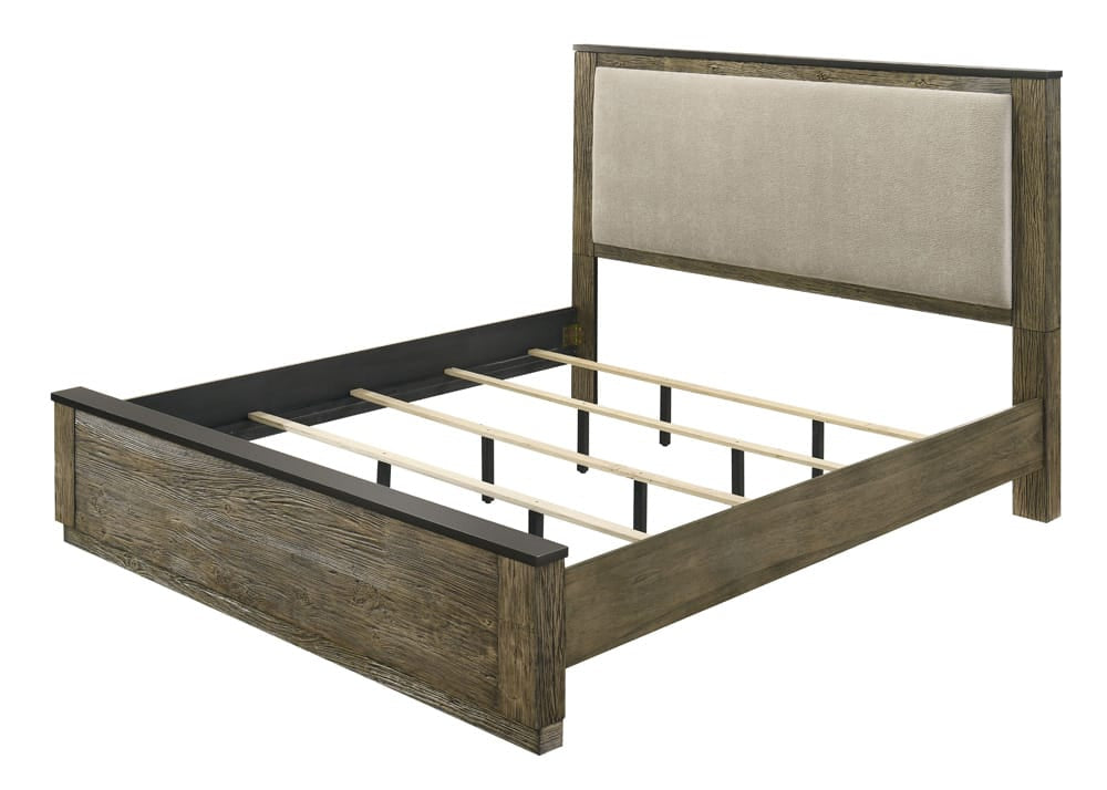 ACME Furniture - Lance - Eastern King Bed  - Beige Fabric & Tree Bark  - BD06001EK view 1