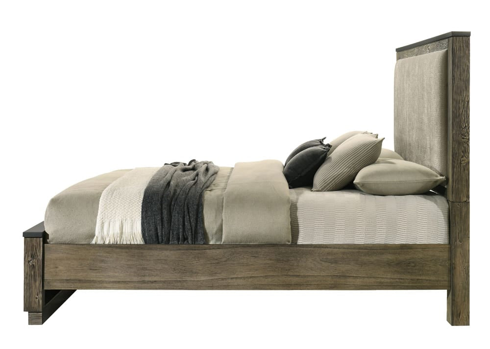 ACME Furniture - Lance - Eastern King Bed  - Beige Fabric & Tree Bark  - BD06001EK view 3