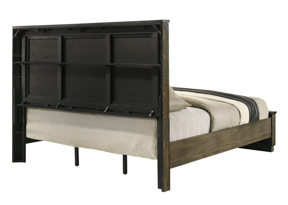 ACME Furniture - Lance - Eastern King Bed  - Beige Fabric & Tree Bark  - BD06001EK view 4