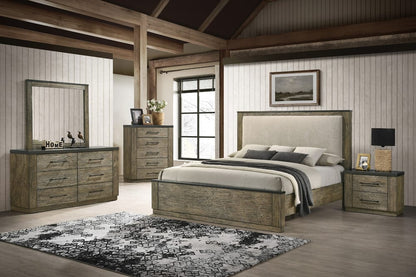 ACME Furniture - Lance - Eastern King Bed  - Beige Fabric & Tree Bark  - BD06001EK view 5