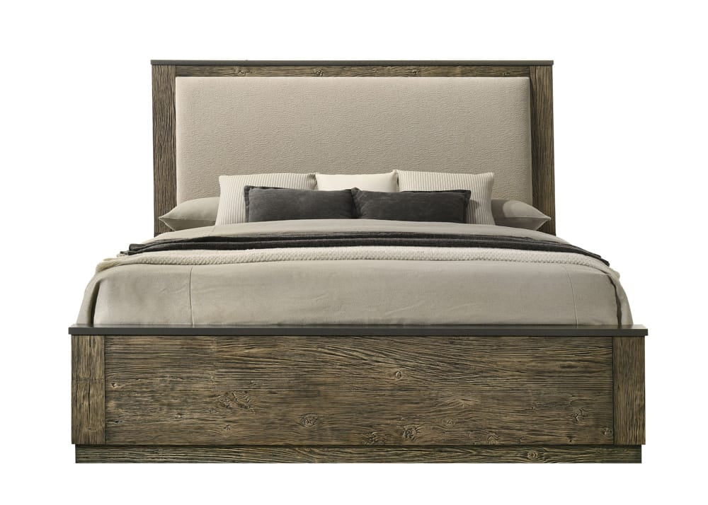 ACME Furniture - Lance - Queen Bed - Beige Fabric & Tree Bark  - BD06002Q view 2