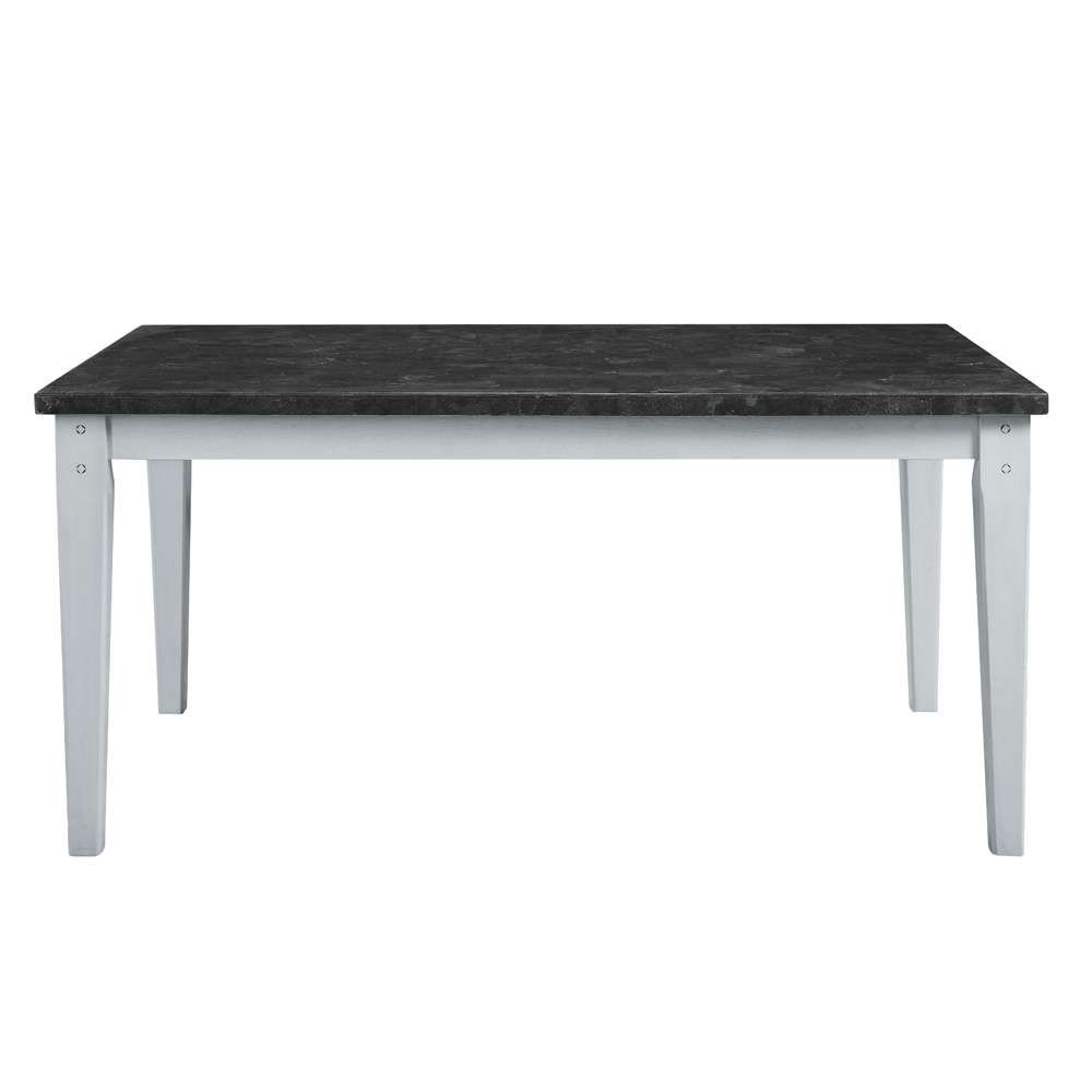 ACME Furniture - Lanton Dining Table - Natural Marble & Antique White - DN01451 view 2