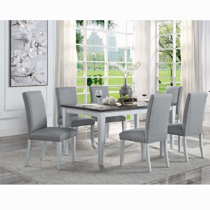 ACME Furniture - Lanton Dining Table - Natural Marble & Antique White - DN01451 view 5