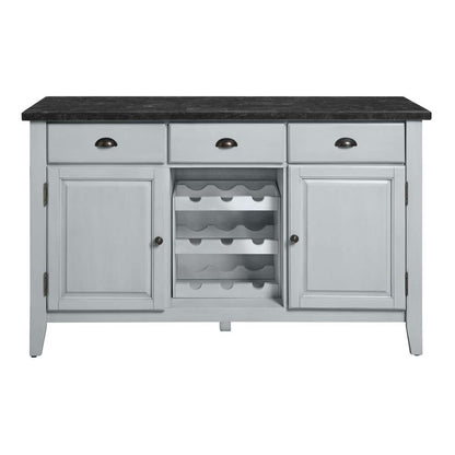 ACME Furniture - Lanton Server w/Marble Top - Natural Marble & Antique White - DN01453 veiw 3