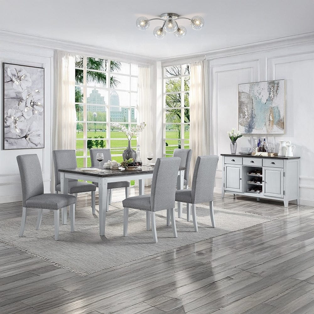 ACME Furniture - Lanton Side Chair (Set of 2) - Gray Linen & Antique White - DN01452 view 7