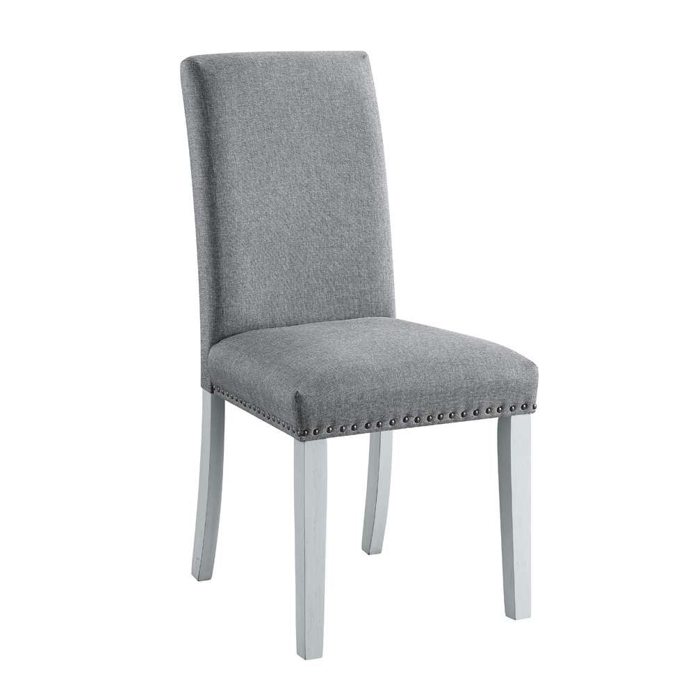 ACME Furniture - Lanton Side Chair (Set of 2) - Gray Linen & Antique White - DN01452 veiw 1
