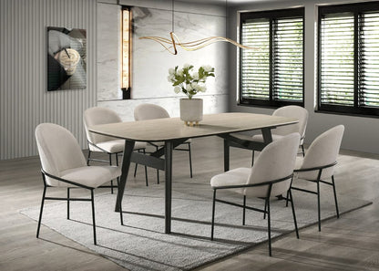ACME Furniture - Lark - Dining Table - Travertine Top & Black - DN04675 view 4