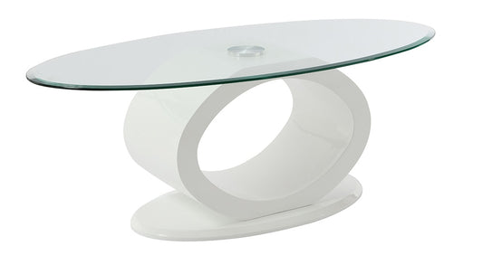 ACME Furniture - Larry Coffee Table - Glass Top, White High Gloss Finish - LV03185 veiw 1