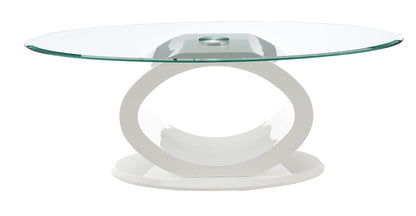 ACME Furniture - Larry Coffee Table - Glass Top, White High Gloss Finish - LV03185 veiw 2