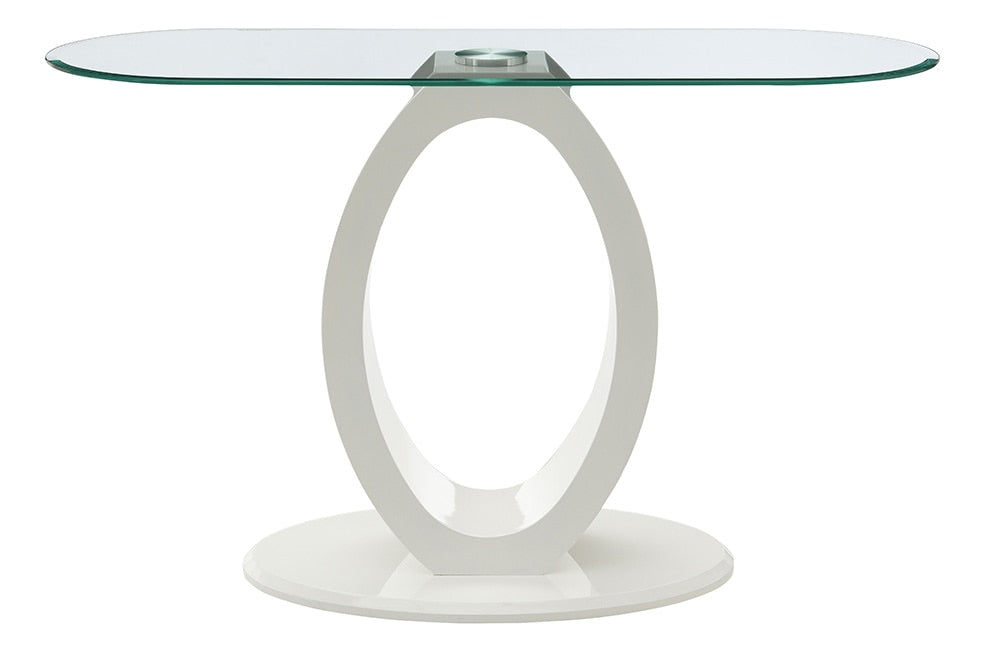 ACME Furniture - Larry Sofa Table - Glass Top, White High Gloss Finish - LV03187 view 2