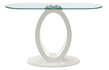 ACME Furniture - Larry Sofa Table - Glass Top, White High Gloss Finish - LV03187 view 2