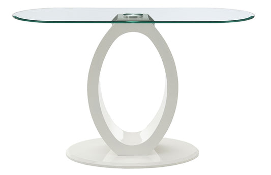 ACME Furniture - Larry Sofa Table - Glass Top, White High Gloss Finish - LV03187 view 2