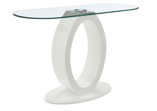 ACME Furniture - Larry Sofa Table - Glass Top, White High Gloss Finish - LV03187 veiw 1