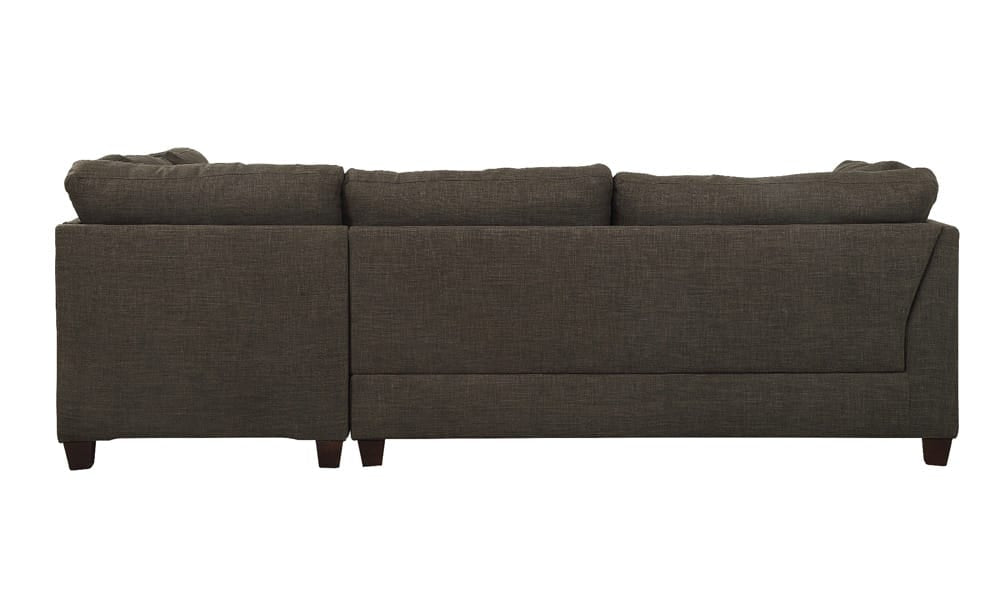 ACME Furniture - Laurissa - Sectional Sofa & Ottoman w/2 Pillows - Charcoal Linen - 54375 view 4