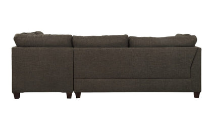 ACME Furniture - Laurissa - Sectional Sofa & Ottoman w/2 Pillows - Charcoal Linen - 54375 view 4
