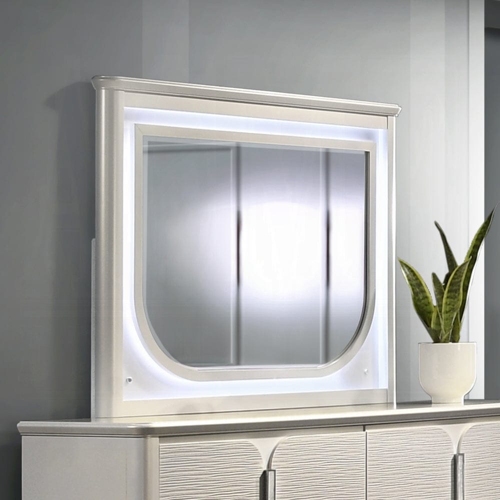 ACME Furniture - Laveda Mirror w/LED - Pearl White Finish - BD03794 view 3
