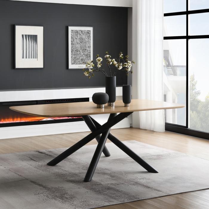 ACME Furniture - Lawton Dining Table - Natural & Black Finish - DN03765 view 4