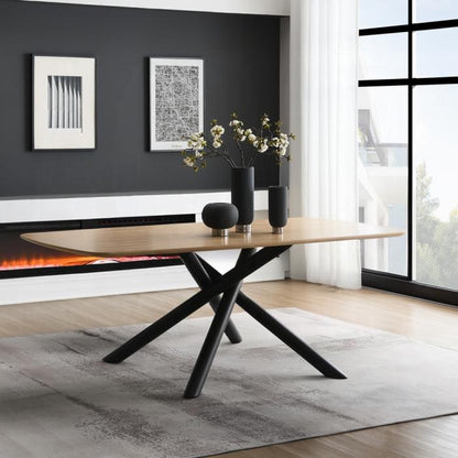 ACME Furniture - Lawton Dining Table - Natural & Black Finish - DN03765 view 4