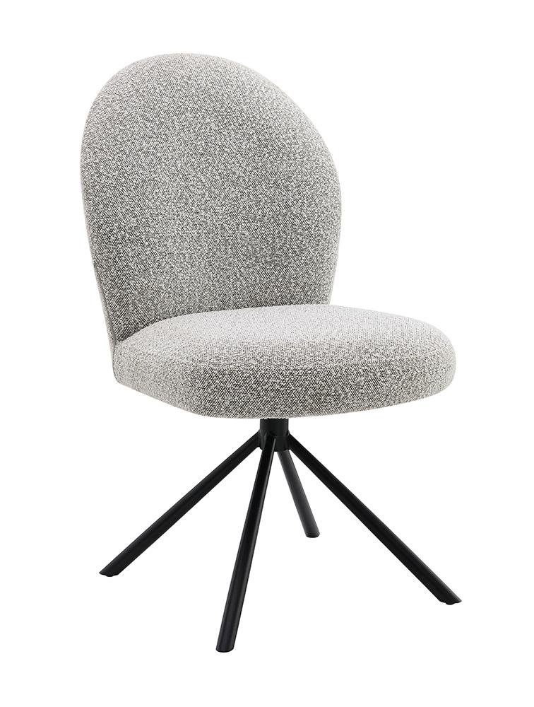 ACME Furniture - Lawton Side Chair w/Swivel (Set of 2) - Gray Boucle & Black Finish - DN03766 veiw 1