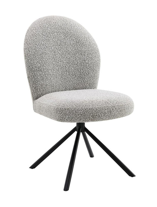 ACME Furniture - Lawton Side Chair w/Swivel (Set of 2) - Gray Boucle & Black Finish - DN03766 veiw 1