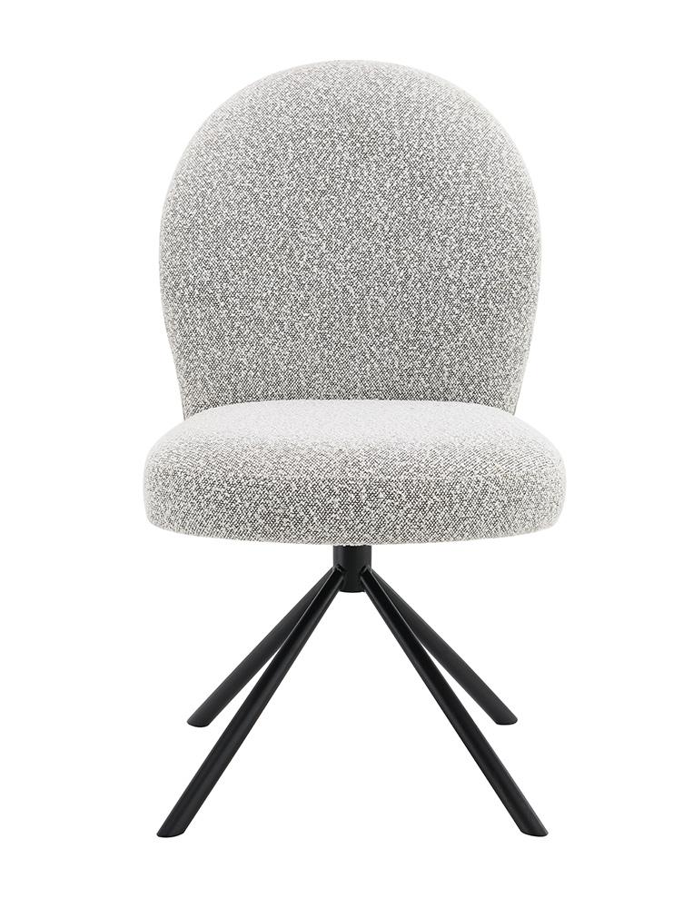 ACME Furniture - Lawton Side Chair w/Swivel (Set of 2) - Gray Boucle & Black Finish - DN03766 veiw 2