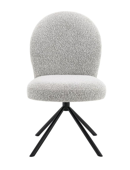 ACME Furniture - Lawton Side Chair w/Swivel (Set of 2) - Gray Boucle & Black Finish - DN03766 veiw 2