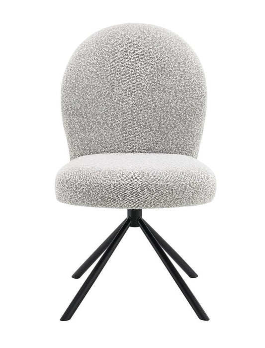 ACME Furniture - Lawton Side Chair w/Swivel (Set of 2) - Gray Boucle & Black Finish - DN03766 veiw 2