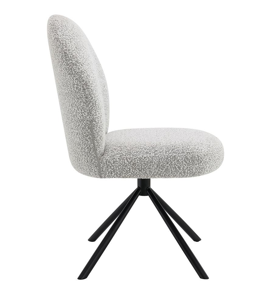 ACME Furniture - Lawton Side Chair w/Swivel (Set of 2) - Gray Boucle & Black Finish - DN03766 veiw 3