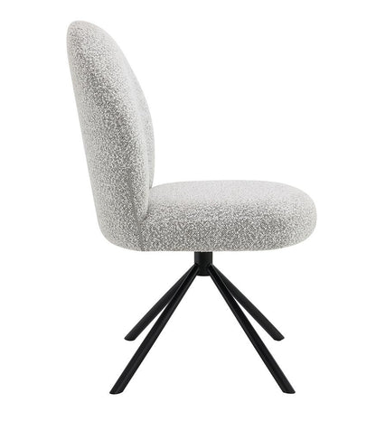 ACME Furniture - Lawton Side Chair w/Swivel (Set of 2) - Gray Boucle & Black Finish - DN03766 veiw 3