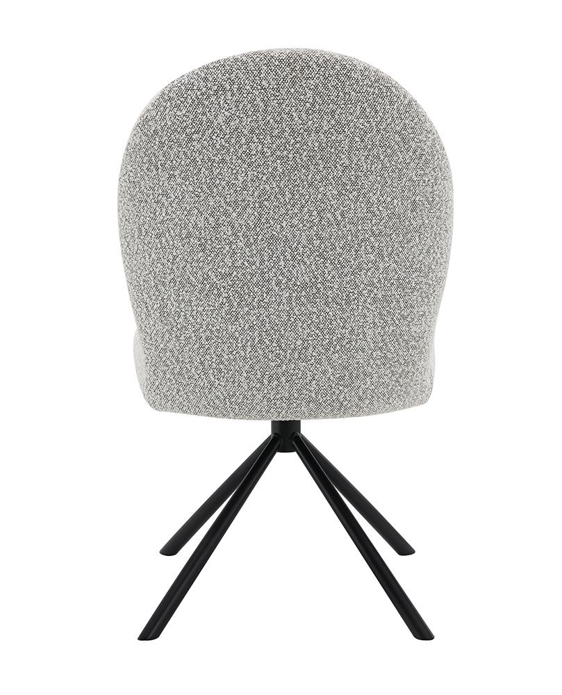 ACME Furniture - Lawton Side Chair w/Swivel (Set of 2) - Gray Boucle & Black Finish - DN03766 veiw 4