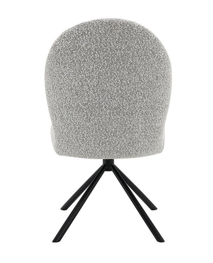 ACME Furniture - Lawton Side Chair w/Swivel (Set of 2) - Gray Boucle & Black Finish - DN03766 veiw 4