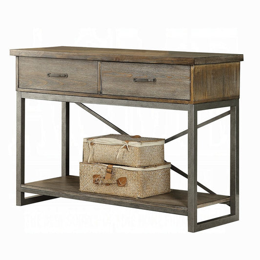 ACME Furniture - Lazarus Server - Weathered Oak & Antique Silver - 73113 view 1