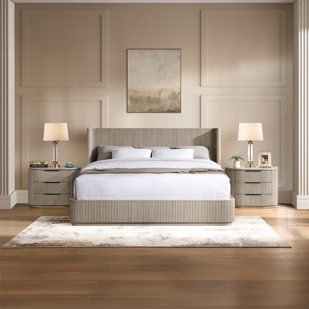 ACME Furniture - Leanna - EK Bed - Light Oak  - BD05431EK view 6
