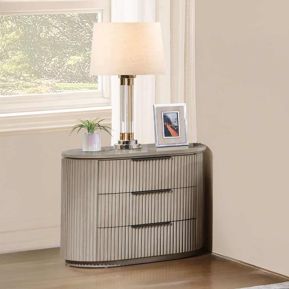 ACME Furniture - Leanna - Nightstand w/USB Port - Light Oak  - BD05433 view 7