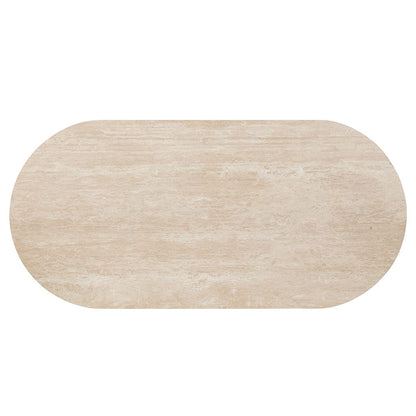 ACME Furniture - Leonardo - Dining Table - Travertine Top & Dark Oak  - DN04015 view 3