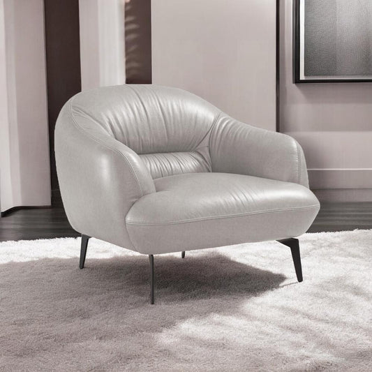 ACME Furniture - Leonia Chair - Pearl Gray Top Grain Leather - LV00942 veiw 2