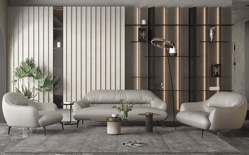 ACME Furniture - Leonia Chair - Pearl Gray Top Grain Leather - LV00942 veiw 3