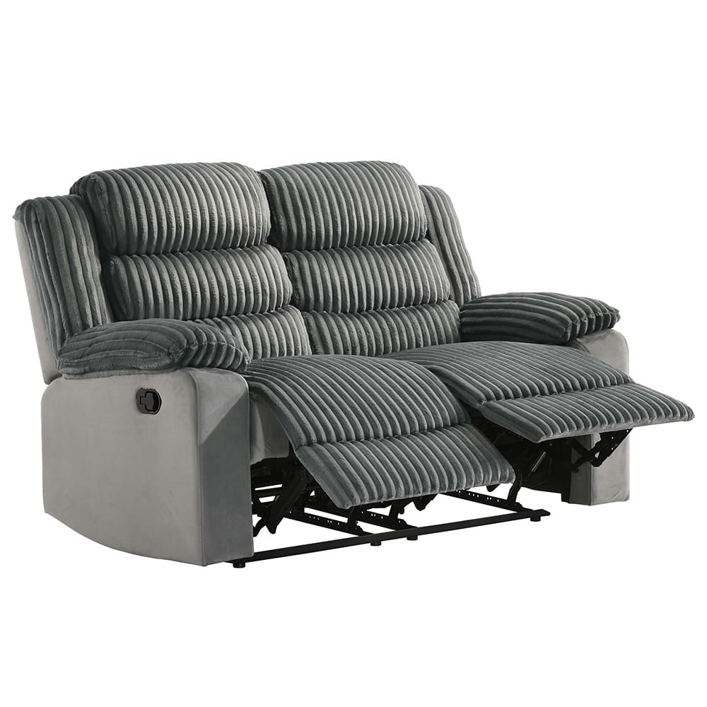 ACME Furniture - Lesley - Motion Loveseat  - Gray Corduroy & Velvet - LV04621 view 1