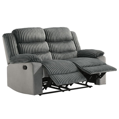 ACME Furniture - Lesley - Motion Loveseat  - Gray Corduroy & Velvet - LV04621 view 1