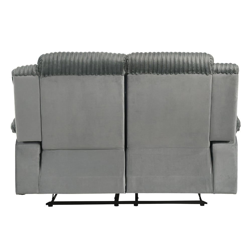 ACME Furniture - Lesley - Motion Loveseat  - Gray Corduroy & Velvet - LV04621 view 3