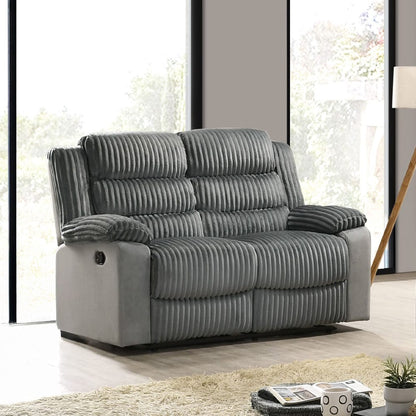ACME Furniture - Lesley - Motion Loveseat  - Gray Corduroy & Velvet - LV04621 view 6