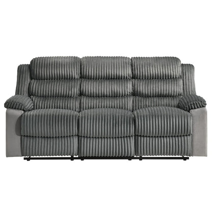 ACME Furniture - Lesley - Motion Sofa  - Gray Corduroy & Velvet - LV04620 view 2