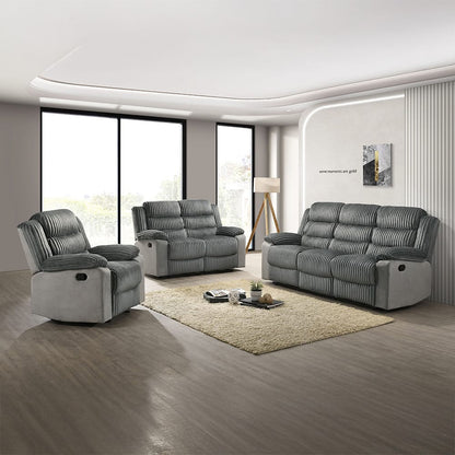 ACME Furniture - Lesley - Motion Sofa  - Gray Corduroy & Velvet - LV04620 view 7