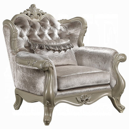 ACME Furniture - Libertee Chair w/Pillow - Beige Fabric & Champagne Finish - LV03822 view 1
